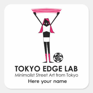 Sticker Carré Graphisme de supportrice de football urbaine moder