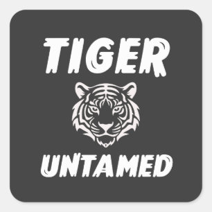 Sticker Carré Graphisme de Tigre Indompté – Animal Sauvage Audac