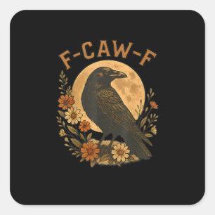 Sticker Carré Graphisme d'humour adulte oiseau gothique drôle co
