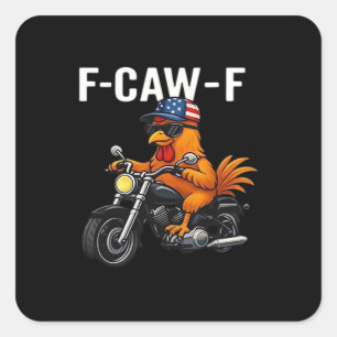 Sticker Carré Graphisme esthétique classique de poulet F-Caw-F