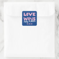 Gras moderne Type Funky Blue LOVE WINS Mariage