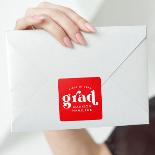 Sticker Carré Gras Typographie Red Graduation