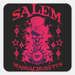 Sticker Carré Grave Faucheuse Salem Massachusetts