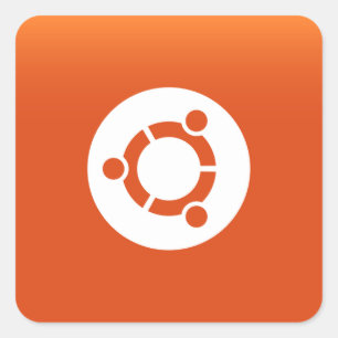 Sticker Carré Grdiant orange d'Ubuntu
