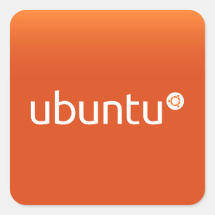 Sticker Carré Grdiant orange d'Ubuntu