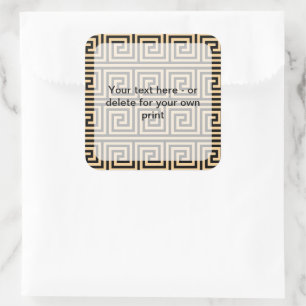 Sticker Carré Grec Meander Carré Motif principal Brown