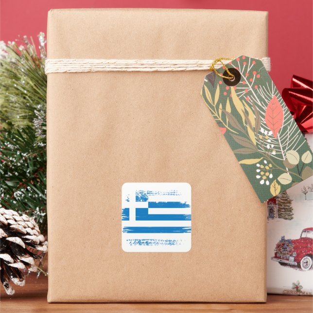 Sticker Carré Greek flag (vacances)