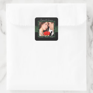 Sticker Carré Green and Black Love Never Fails Photo