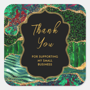 Sticker Carré Green Safari Poster de animal Agate Merci d'affair