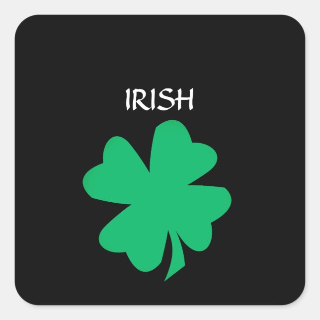 Sticker Carré Green St Patrick's Day Irish Shamrock Leaf 2023 (Devant)