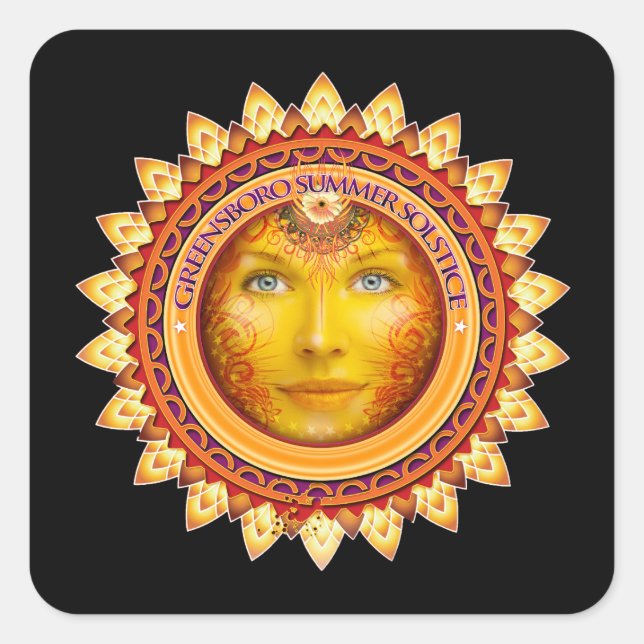 Sticker Carré Greensboro Summer Solstice Festival 2014 Souvenir (Devant)