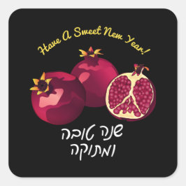 Sticker Carré Grenade personnalisée Shanah Tovah