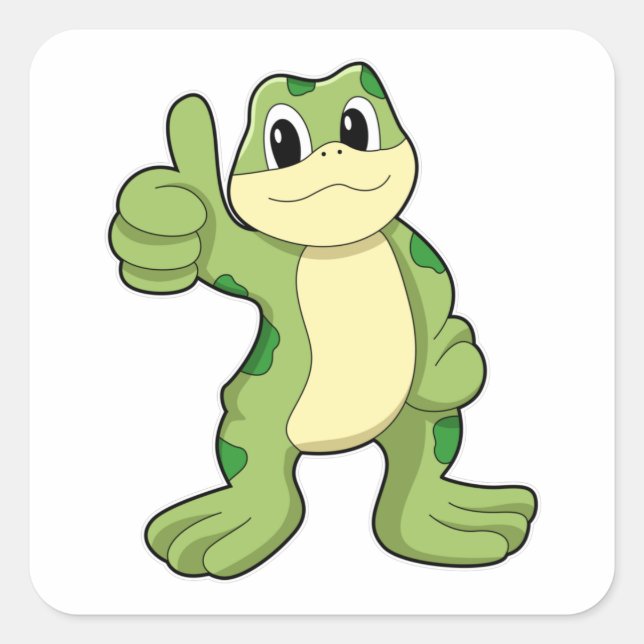 Sticker Carré Grenouille avec approbation (Devant)
