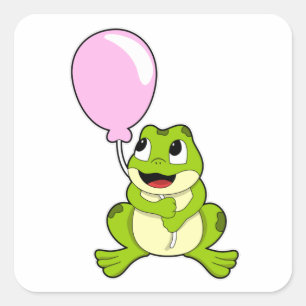 Sticker Carré Grenouille avec ballon