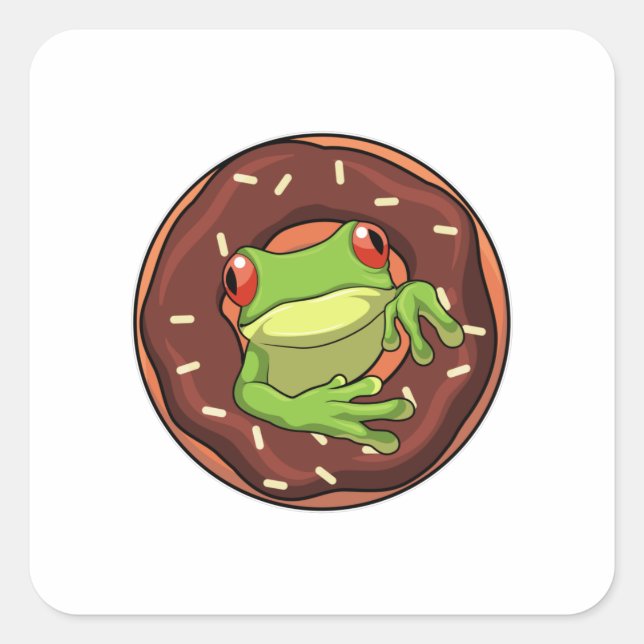 Sticker Carré Grenouille avec beigne (Devant)