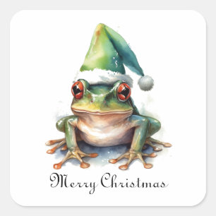 Sticker Carré Grenouille de Noël, coutume