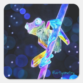 Sticker Carré Grenouille inverse