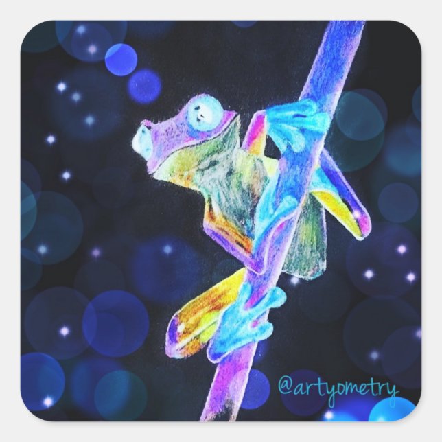 Sticker Carré Grenouille inverse (Devant)