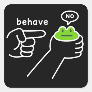Sticker Carré Grenouille malhonnête Mème de grenouille Se compor