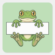 Grenouille Mignonne Tenant un Panneau Vierge Dessi