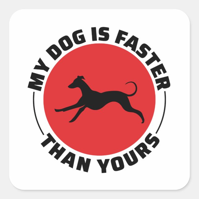 Sticker Carré Greyhound Chig Racing Animaux de course Animaux de (Devant)