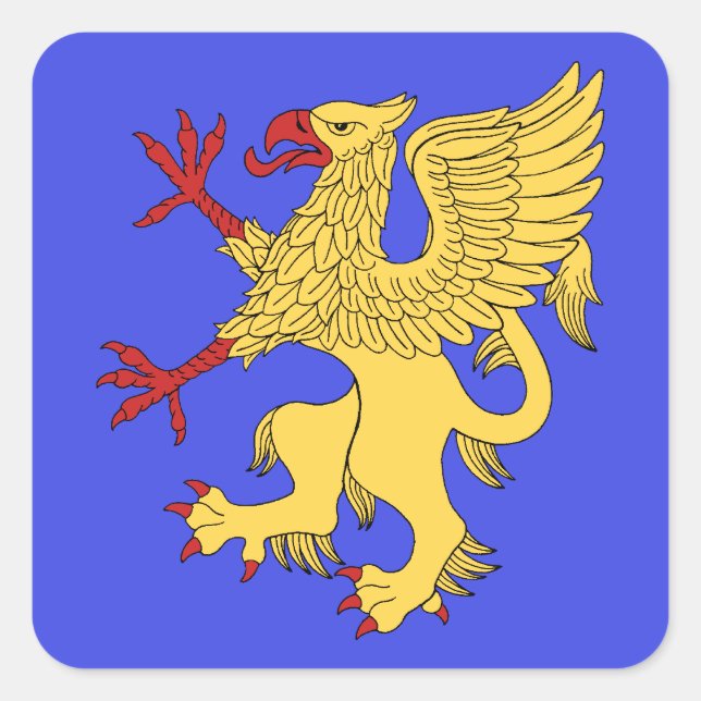 Sticker Carré Griffin Rampant Ou (Devant)
