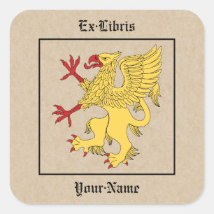 Sticker Carré Griffin Rampant Ou Plaque