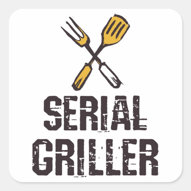 Sticker Carré Griller série Grill Barbecue maître Grill (Devant)