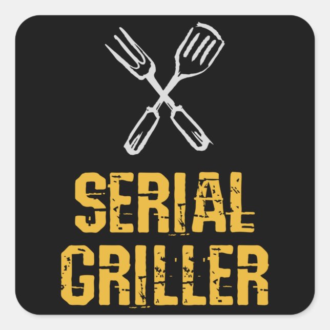 Sticker Carré Griller série Grill Barbecue maître Grill (Devant)