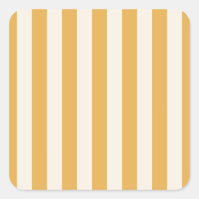 Sticker Carré Grilles Verticales Moutarde Jaune Et Blanc Gratté (Devant)