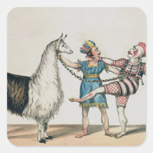 Sticker Carré Grimaldi et l'Alpaca, dans le Pantomime populaire