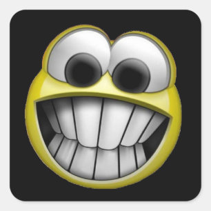 Sticker Carré Grinning Happy Face