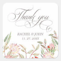 Gris Calligraphique Script Merci Mariage de coeur