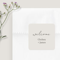 Gris colombe | Chic Script Bienvenue Mariage