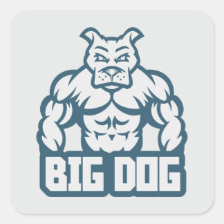 Sticker Carré Gros chien