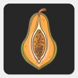 Sticker Carré Gros Costume Papaya Cute Easy Halloween Cosplay