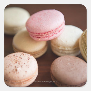 Sticker Carré Gros plan des Macarons