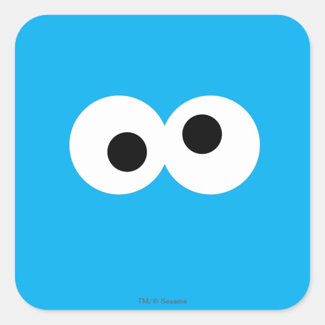 Sticker Carré Gros visage de Cookies Monster (Devant)