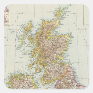 Sticker Carré Grossbritannien, Irland - carte du R-U, Irlande