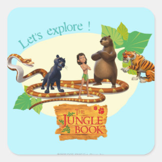 Sticker Carré Groupe de livres de la Jungle Shot 4