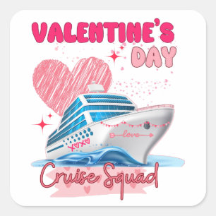 Sticker Carré Groupe de vacances de la Saint-Valentin Croisière 