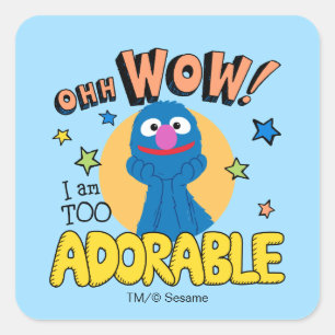 Sticker Carré Grover   Je suis vraiment trop mignon
