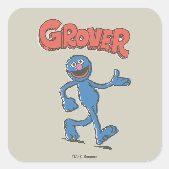Sticker Carré Grover Vintage Enfants 2 (Devant)