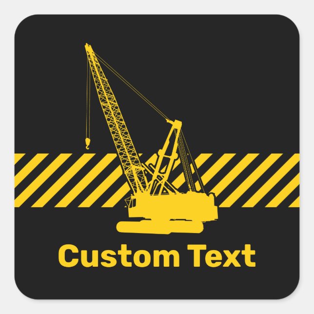 Sticker Carré Grue de construction (Devant)