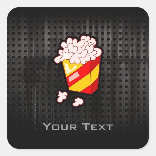 Sticker Carré Grunge Popcorn (Devant)