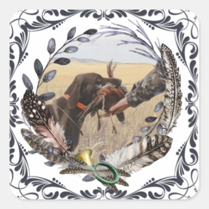 Sticker Carré GSP, partenaire d'un chasseur dans le domaine