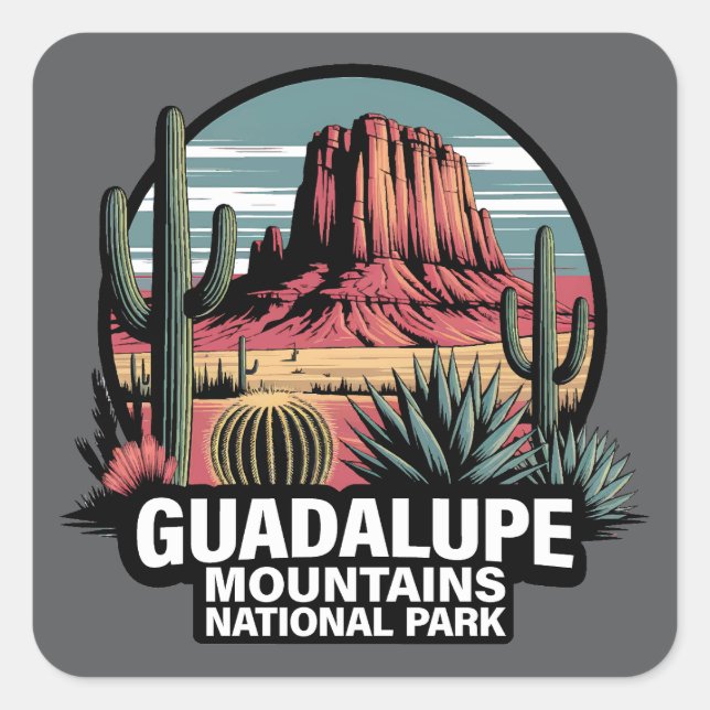 Sticker Carré Guadalupe Mountains National Park Texas (Devant)