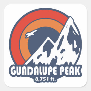 Sticker Carré Guadalupe Peak Texas Sun Eagle