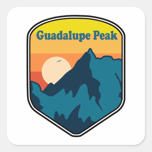 Sticker Carré Guadalupe Peak Texas Sunrise (Devant)