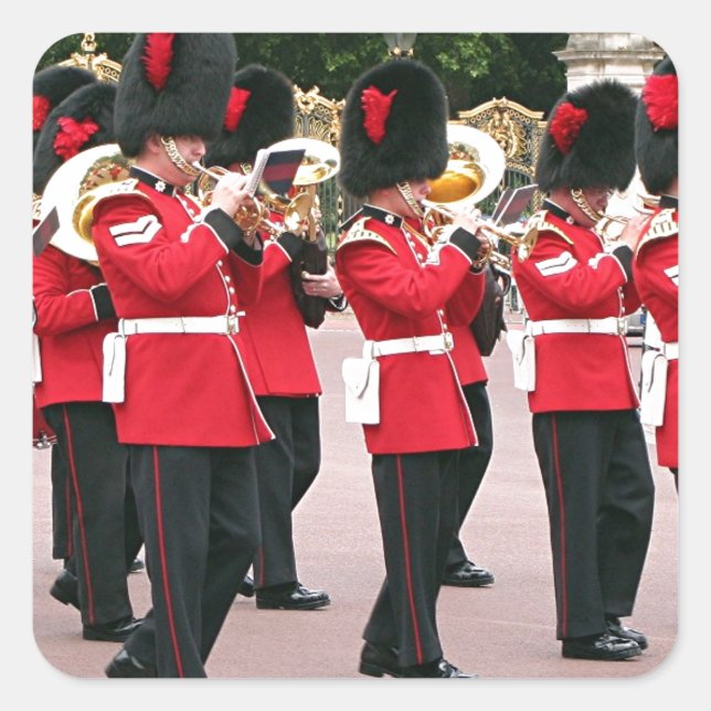 Sticker Carré Guards Band, Buckingham Palace, Londres, Angleterr (Devant)